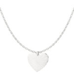 Halsketting met hart zilverkleurig