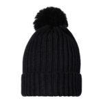 Muts met pompon zwart